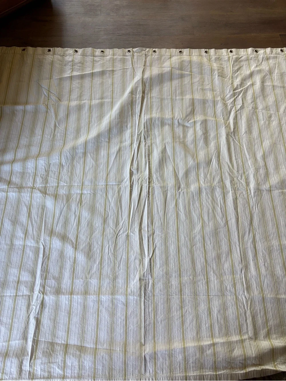 Restoration Hardware Cream and Beige Striped Shower Curtain